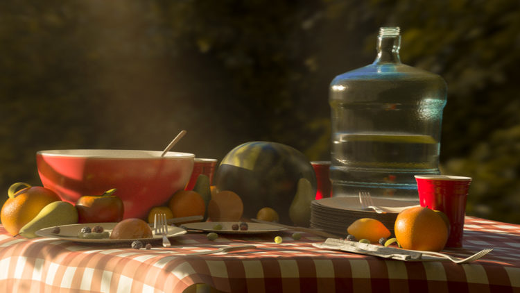 Creation of a breakfast scene in 3D !