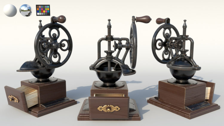 Antique coffee grinder modeling !