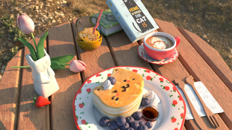 3D breakfast scene project !